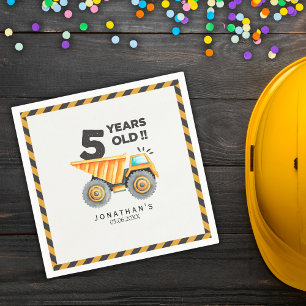 Servilleta De Papel 5th birthday boy construction theme