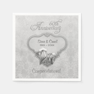 Servilleta De Papel 60º aniversario de Silver Calla Lily - Personaliza