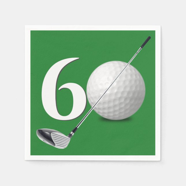 Servilleta De Papel 60.ª Bola De Golf Y Club (Anverso)