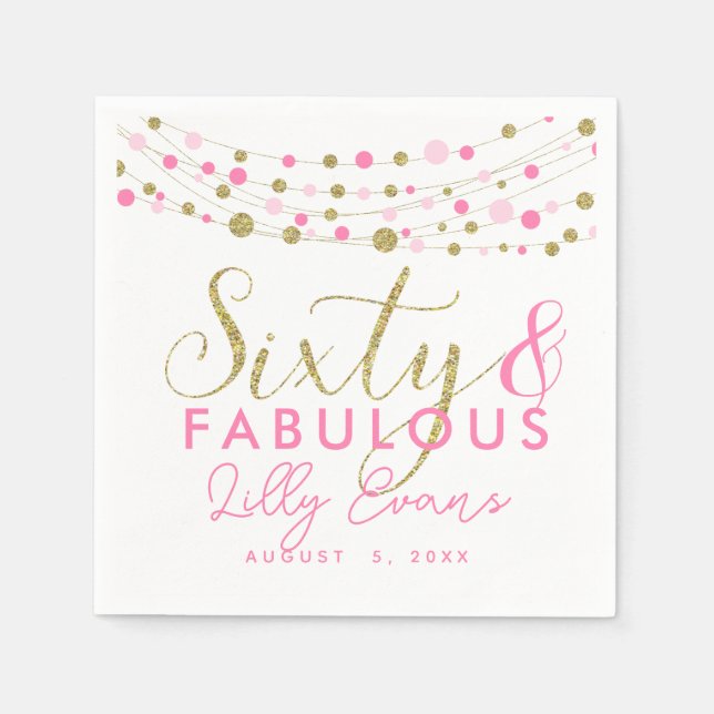 Servilleta De Papel 60.ª decoración de servilletas de papel fiesta, ve (Anverso)