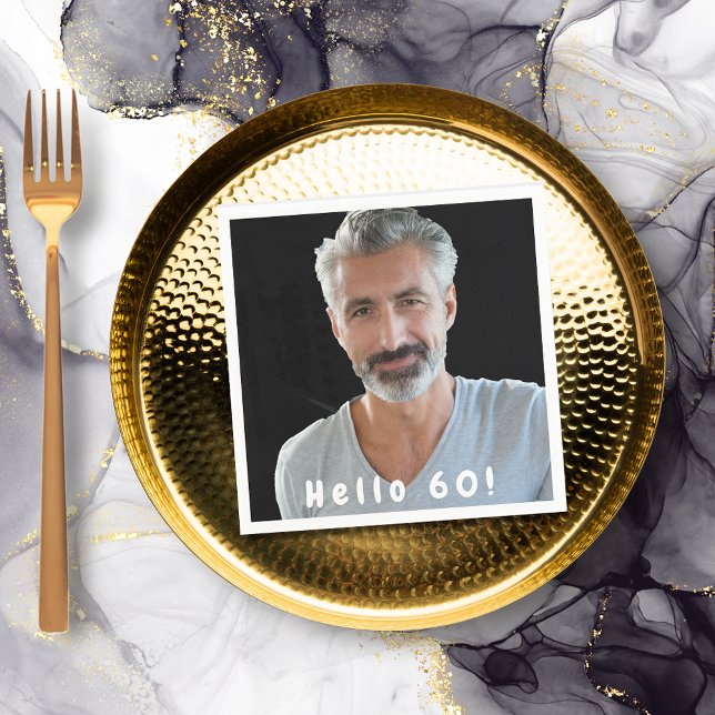 Servilleta De Papel 60.ª foto de cumpleaños hola 60 hombres (Subido por el creador)