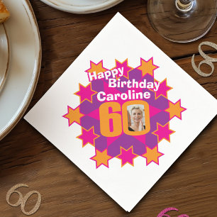 Servilleta De Papel 60.ª foto de cumpleaños y nombres de las servillet