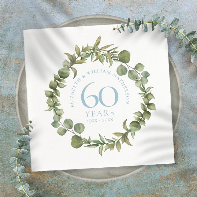Servilleta De Papel 60.º Aniversario del Boda del Diamante Vegetación  (Subido por el creador)