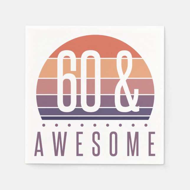 Servilleta De Papel 60.º Atardecer Retro (Anverso)