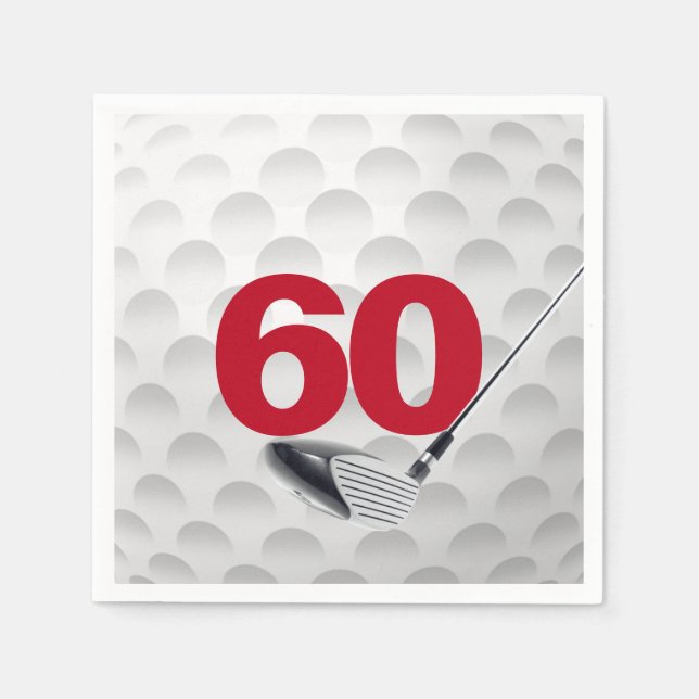Servilleta De Papel 60.º Ball de golf de cumpleaños (Anverso)