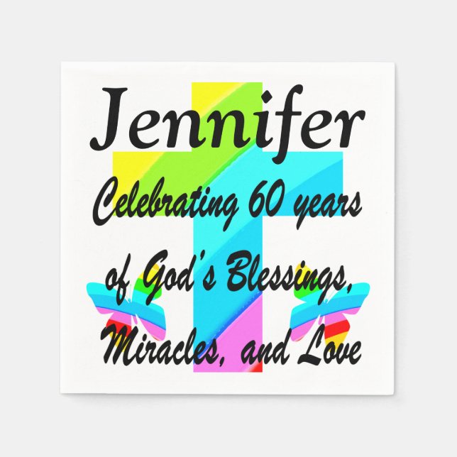 SERVILLETA DE PAPEL 60.º NAPÓN CRISTIANO PERSONALIZADO (Anverso)