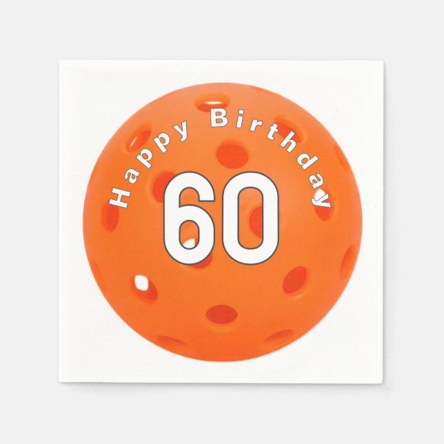 Servilleta De Papel 60.º Naranja de cumpleaños (Anverso)