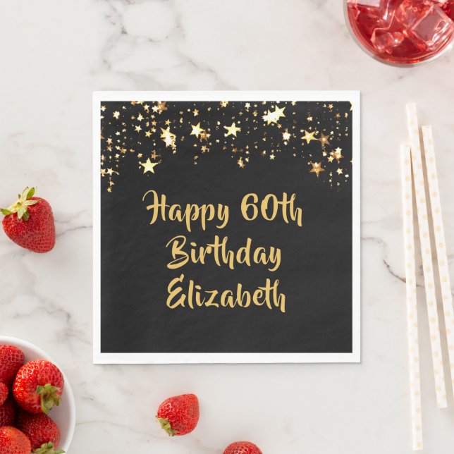 Servilleta De Papel 60.º natalicio nombre de estrellas modernas de oro (In situ)