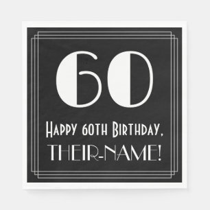 Servilleta De Papel 60 Aniversario ~ Art Deco Inspirado Aspecto "60", 