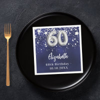 60 años estrellas de plata azul marino