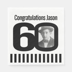 Servilleta De Papel 60.as servilletas blancos y negros de la foto del