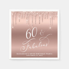 Servilleta De Papel 60 Fabulosa fiesta de cumpleaños de oro para Rosas