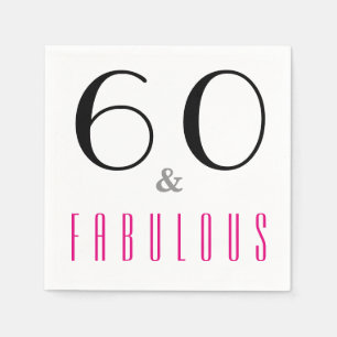 Servilleta De Papel 60 y fabuloso Cumpleaños elegante de 60 años