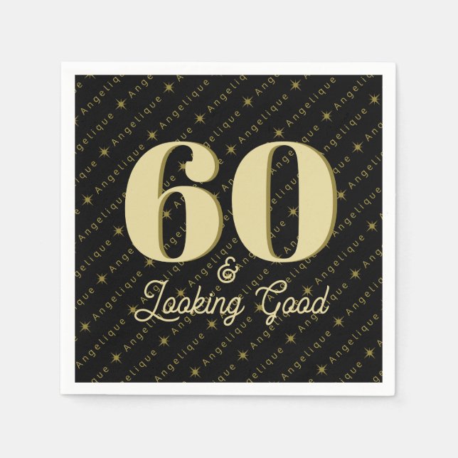 Servilleta De Papel 60 y luce buen cumpleaños (Anverso)