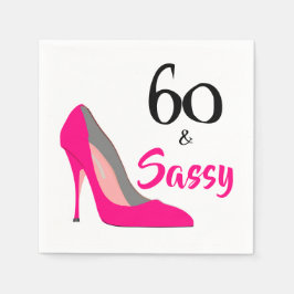 Servilleta De Papel 60 y Sassy Cumpleaños 60