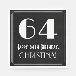 Servilleta De Papel 64º cumpleaños ~ Art Deco Inspirado Aspecto "64",