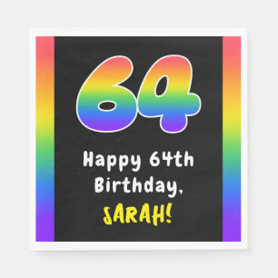 Servilleta De Papel 64º cumpleaños: Espectro arcoiris # 64, nombre per