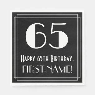 Servilleta De Papel 65º cumpleaños ~ Art Deco Inspirado Aspecto "65",