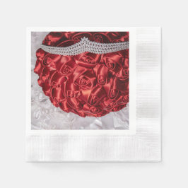 Servilleta De Papel 6508-Red Bouquet con Tiara