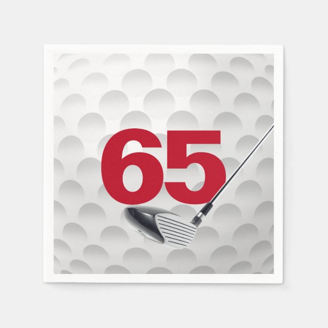 Servilleta De Papel 65.º Ball de golf de cumpleaños (Anverso)