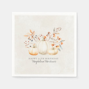Servilleta De Papel 65.º cumpleaños Cae la Calabaza Blanca Personaliza