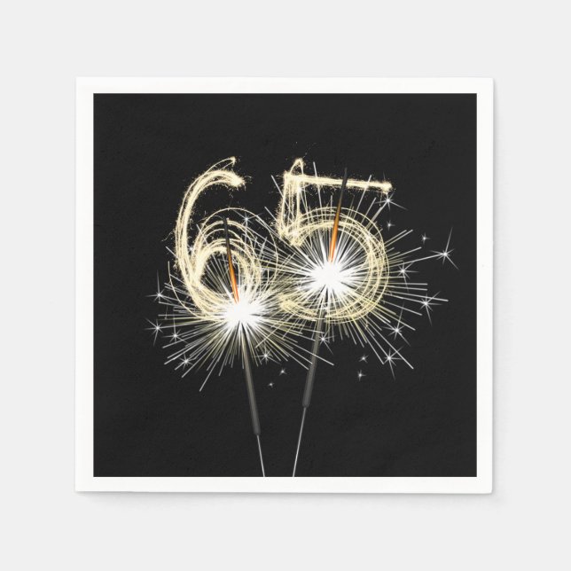 Servilleta De Papel 65.º desparlante de la fiesta de cumpleaños sobre  (Anverso)