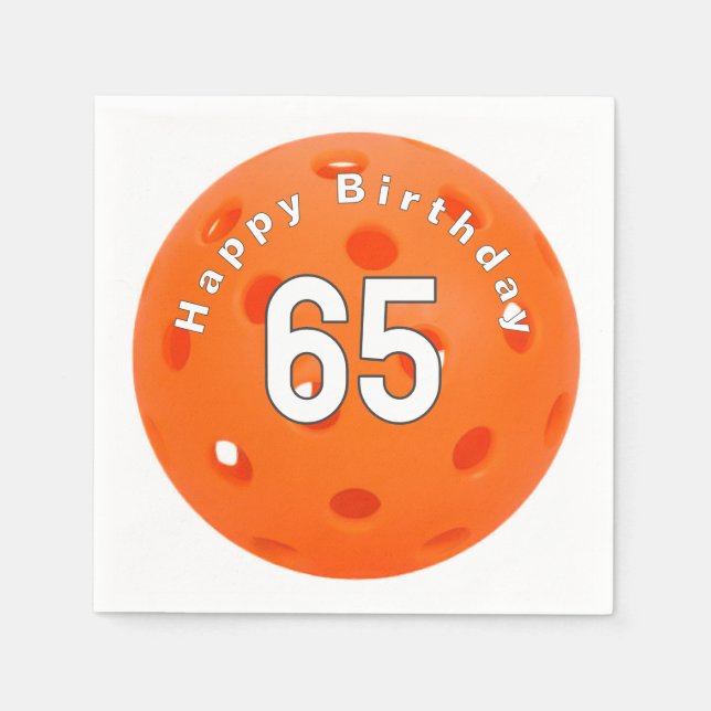 Servilleta De Papel 65.º Naranja de cumpleaños (Anverso)
