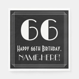 Servilleta De Papel 66º cumpleaños ~ Art Deco Inspirado Aspecto "66", 