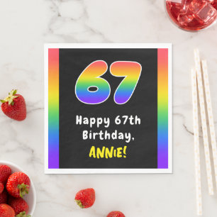 Servilleta De Papel 67º cumpleaños: Espectro arcoiris # 67, nombre per