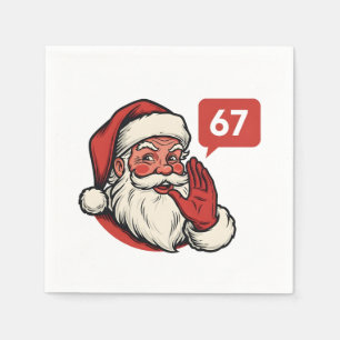 Servilleta De Papel 67 Navidad Alegre Seis Siete Rotura Cerebral Santa