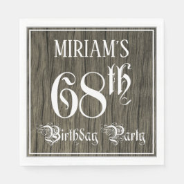 Servilleta De Papel 68ª Fiesta de Cumpleaños — Guión Fancy, Mirada Fau