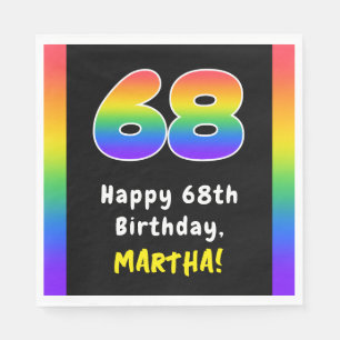 Servilleta De Papel 68º cumpleaños: Espectro arcoiris # 68, nombre per