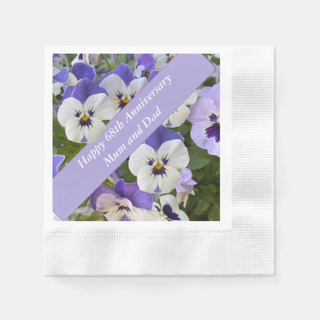 Servilleta De Papel 68° Aniversario Editable (Anverso)