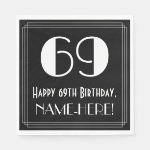 Servilleta De Papel 69º cumpleaños ~ Art Deco Inspirado Aspecto "69",