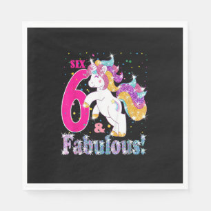 Servilleta De Papel 6.ª camiseta de regalo de Chicas de cumpleaños