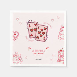 Servilleta De Papel 6 7 Birthday for Girls, Pink Six Seven Kids Party 