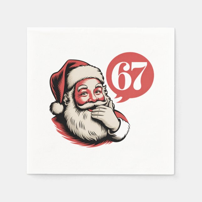 Servilleta De Papel 6 7 Navidad Seis Siete Brainrot Papá Noel (Anverso)