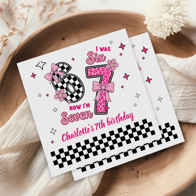 Servilleta De Papel 6 7 Six Seven Meme Trend Pink Girls 7th Birthday (Subido por el creador)