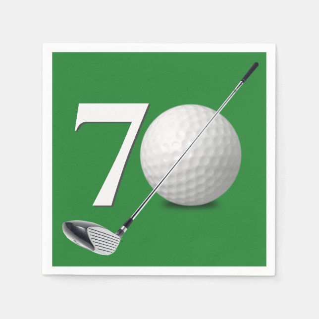 Servilleta De Papel 70.ª Bola De Golf Y Club (Anverso)