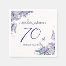 70.ª edad Personalizado de Morado Floral Elegante