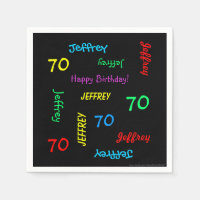 70.ª Fiesta de Cumpleaños Repeating Name Age Black