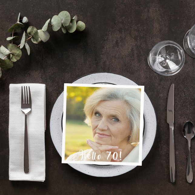 Servilleta De Papel 70.ª foto de cumpleaños hola 70 mujer (Subido por el creador)