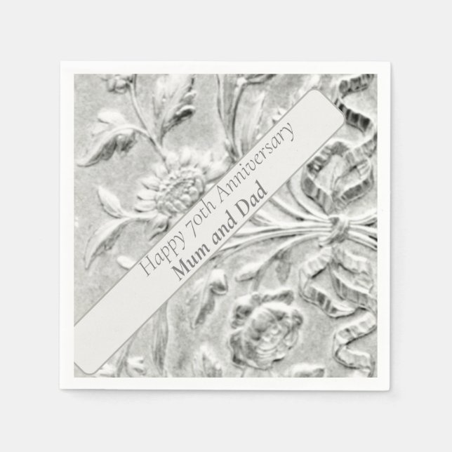 Servilleta De Papel 70.º aniversario Editable (Anverso)