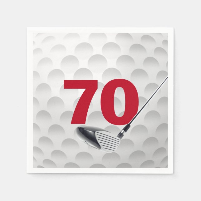 Servilleta De Papel 70.º Ball de golf de cumpleaños (Anverso)