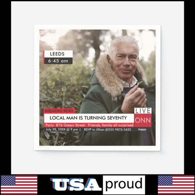 Servilleta De Papel 70.º cumpleaños 🎉 divertidos medios falsos de not (Subido por el creador)