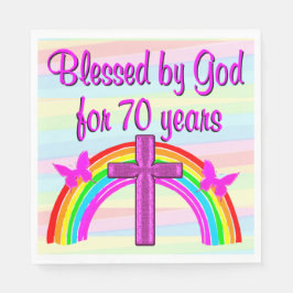 SERVILLETA DE PAPEL 70.º CUMPLEAÑOS FIESTA NAPKINS