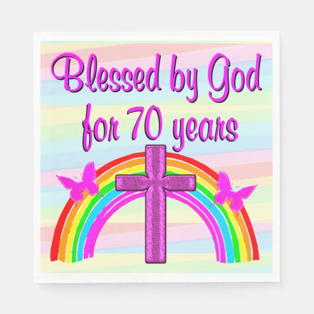 SERVILLETA DE PAPEL 70.º CUMPLEAÑOS FIESTA NAPKINS (Anverso)