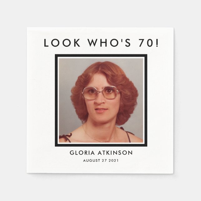 Servilleta De Papel 70.º personalizado de cumpleaños (Anverso)