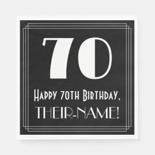 Servilleta De Papel 70 Aniversario ~ Art Deco Inspirado Aspecto "70", 