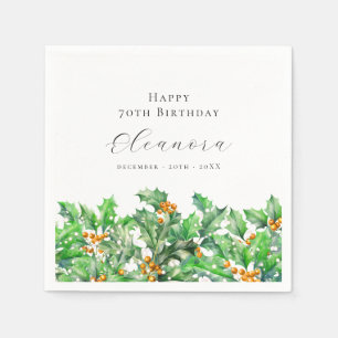 Servilleta De Papel 70 Aniversario Personalizado de la flor de nacimie